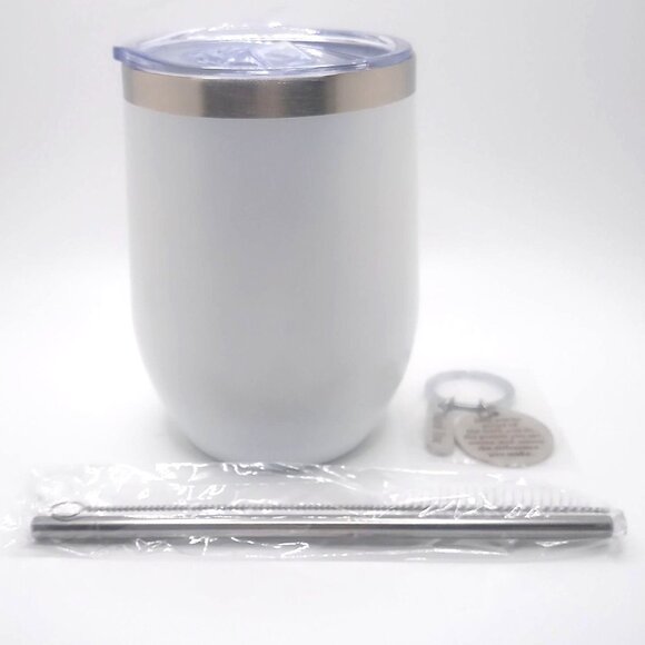 Stainless Steel Insulated Tumbler W/ Lid Straw Keychain Inspirational Gift Set - Picture 2 of 5